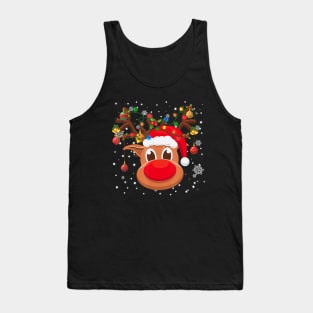 Rudolph Red Nose Reindeer Santa Christmas Tank Top